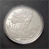 2000 Four Troy Oz .999 Silver Walking Liberty Coin