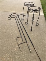 2 - plant stands and 3 - shepherds hooks