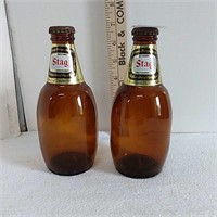 Pair of Vintage Stag Beer Bottles