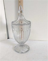 Vintage Etched Glass Candy Jar