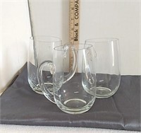 3 Thin Glass Mugs