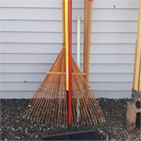 Rakes broom and handles