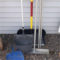 Shovel, dust pans, snow rake