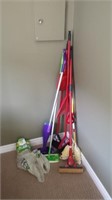 Brooms, Swiffers, clothes pins etc