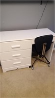 Painted wood desk and chair