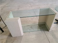 Glass double Shelf Sofa Table