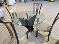 4ft Glass Top Dinette Set