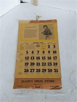 1948 Mann's Drug Calendar