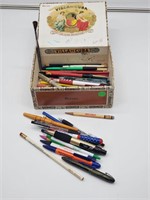 CIGAR BOX OF OLD PENCILS