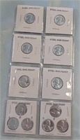12 1943 Steel War Pennies - 6 DPS Mint