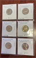 6 Brilliant Uncirculated Jefferson Nickels