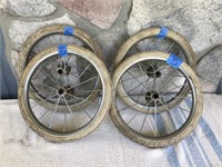 4 Vintage Carriage Spoke Wheels