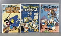 Disney Comic Books -3 Vintage Mickey & Donald
