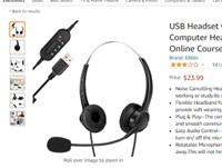 USB Headset with Microphone for PC