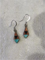 PETITE STERLING SILVER TURQUOISE INLAID STONE