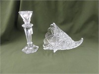 2PC CRYSTAL CANDLESTICK  AND MARQUIS WATERFORD