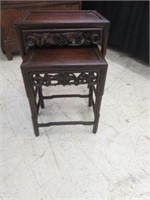 2PC CARVED ORIENTAL STYLE NESTING TABLES