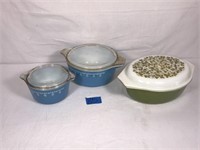 3 Pyrex Ovenware Dishes With Lids