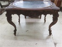 ANTIQUE HIGHLY CARVED MARBLE TOP PARLOR