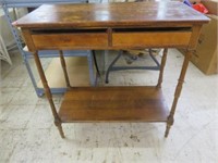 ANTIQUE PRIMITIVE TWO DRAWER ENTRY TABLE