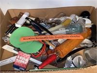 Box lot of kitchen utensils.