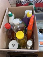 Box of cleaning supplies