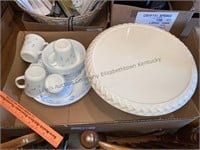 Corelle dishes & cake stand
