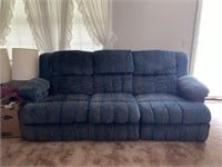 89in Franklin cloth couch with built in phone on