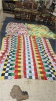 3PC SELECTION OF VINTAGE QUILT TOPS