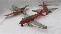 SELECTION OF VINTAGE METAL TOY AIRPLANES