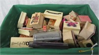 SELECTION OF RUBBER STAMPS WITH INK PADS