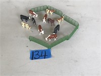 Miniature Farm Animals and Fence