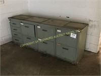 Metal cabinet and misc trash cans