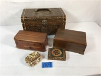 Leather Tool Mini Suitcase & Jewelry Boxes