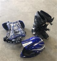 THOR DIRT BIKE GROUP, SIZE 11 BOOTS, XL HELMET