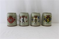 Set of Ceramic German City  Beer Steins
