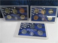(3) 5pc Quarter Proof Coin Sets NC~Pennsylvania~WA