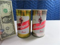 (2) LEINENKUGEL'S Flat Top Beer Cans Gold/Silver