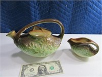 (2) McCoy Pottery Teapot & Creamer RetroMidCentury