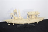 16"L Asian Carved Bone Ship