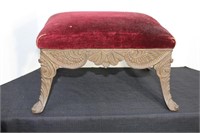 Cast Iron Velvet Foot Stool 9½"H x10½" x 15"