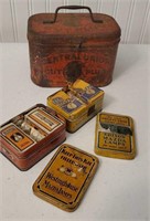 Tobacco tin and 2 Westinghouse lamp tins still