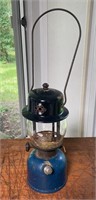 Blue Coleman lantern - with cracked glass
