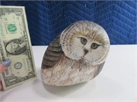 Handpainted PetRock OWL 6" Rock Detailed