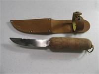 Unique 8" CorkHandled Knife w/ Sheath