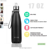 koodee 17 oz Stainless Steel Water Bottle