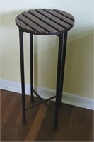 Iron and wood plant stand