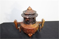 8" Carved Soapstone Incense Burner
