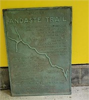 Solid Bronze sign, Andaste Trail.  32x23 1/2