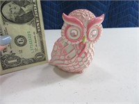 #d GiveAHoot Pink Breast Cancer Owl 3" Figure